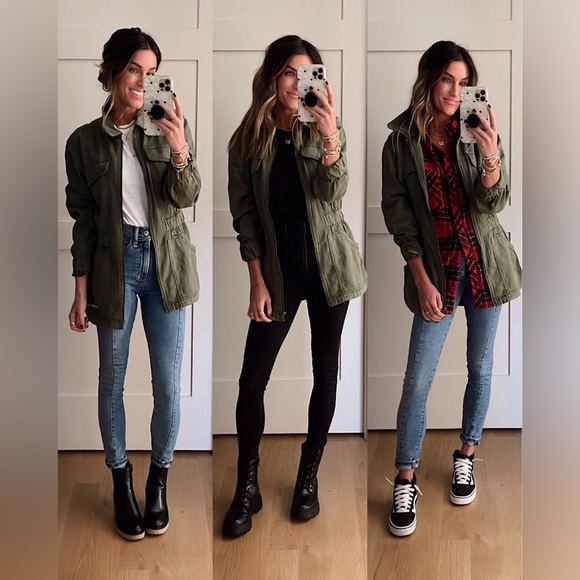 Max Jeans Utility Green Jacket Size M - Picture 3 of 9